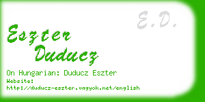 eszter duducz business card